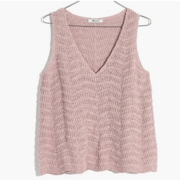 Madewell Crocheted Sweater Tank Top Style Dusty Rose - Picture 1 of 4